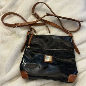 Dooney & Burke Black Patent Leather Crossbody Bag